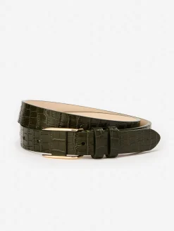 Allegra Leather Belt in Croc