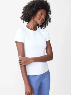 Allie Cap Sleeve Tee in Riptide Jacquard
