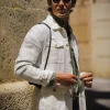 Brando Linen Safari Jacket in Herringbone