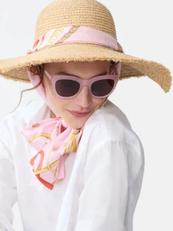 Brooke Raffia Hat in Neo Gulltopp Square