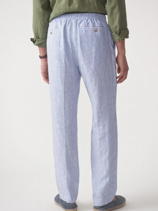 Callistair Linen Pants in Hairline Stripe