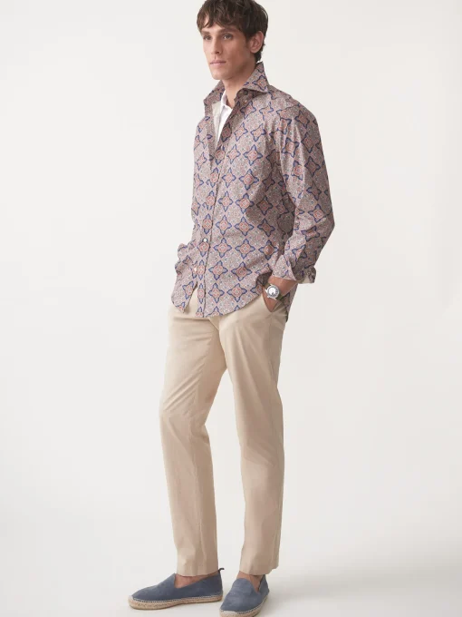 Collis Classic Fit Shirt in Mini Paisley Tile