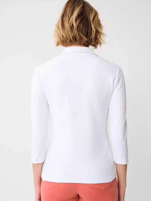 Court 3/4 Sleeve Polo in Riptide Jacquard