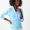 Court 3/4 Sleeve Polo in Santa Rosa Stripe