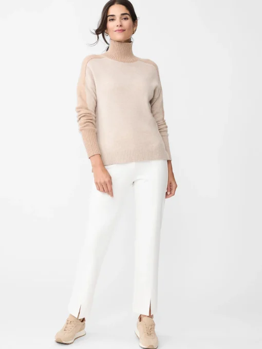 Dina Cashmere Turtleneck in Color Block
