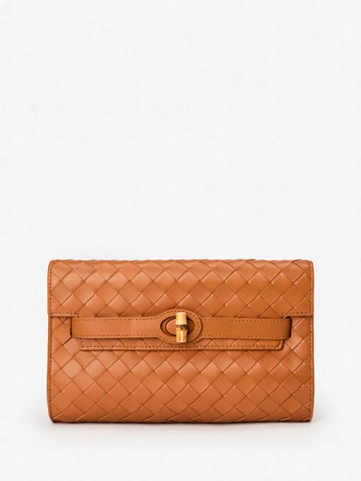 Everly Woven Leather Clutch