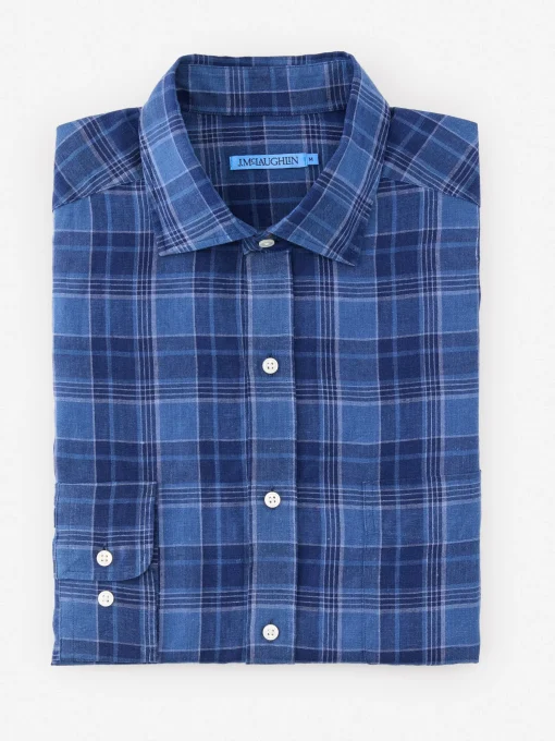 Gramercy Classic Fit Linen Shirt in Plaid