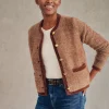 Inez Cardigan in Herringbone Jacquard