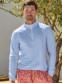 Kosta Performance 1/2 Zip in Covington Stripe
