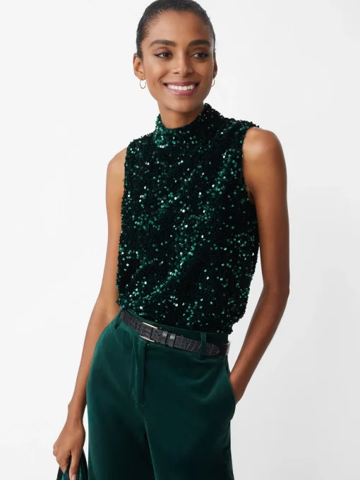 Leeza Sleeveless Sequin Top