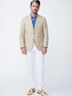 Lisbon Linen Sport Coat in Window Pane