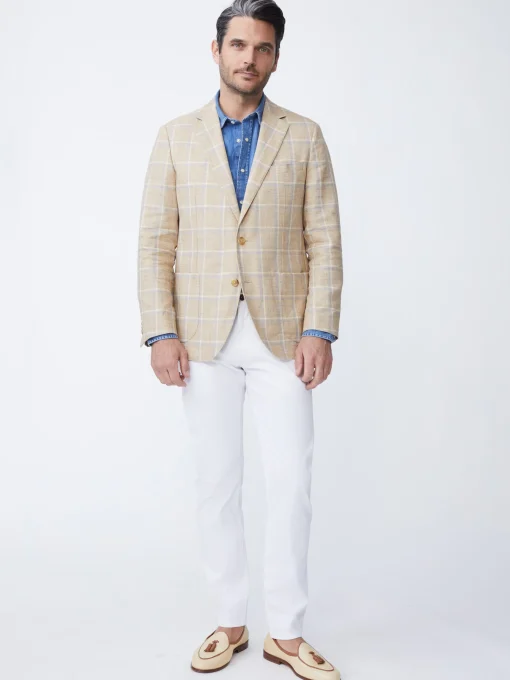 Lisbon Linen Sport Coat in Window Pane
