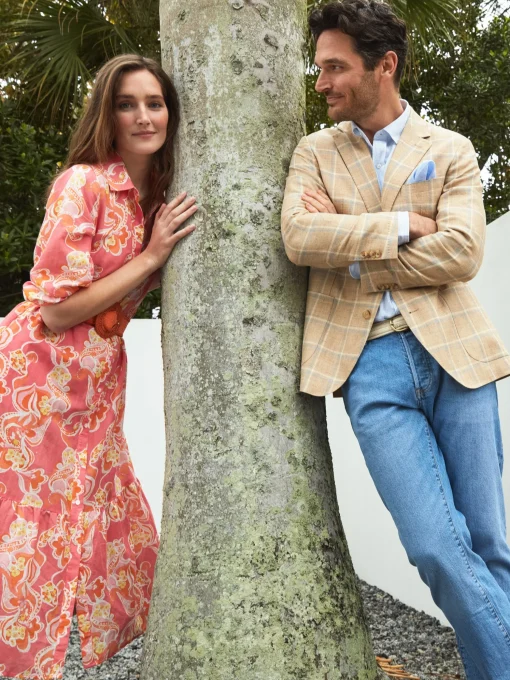 Lisbon Linen Sport Coat in Window Pane