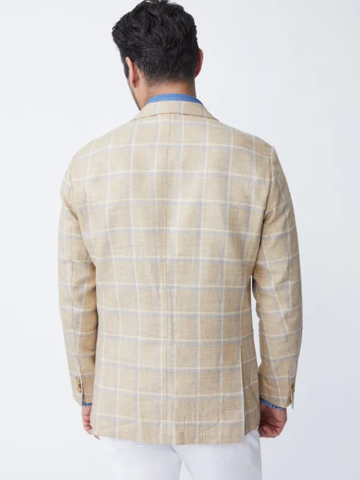 Lisbon Linen Sport Coat in Window Pane