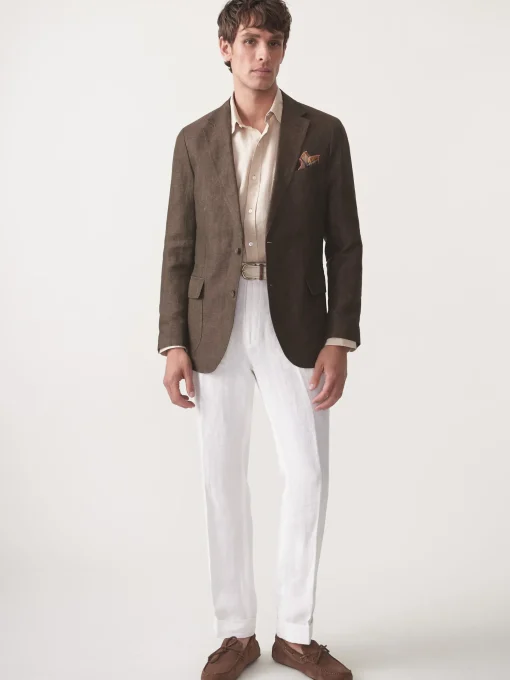 McCown Linen Sport Coat in Herringbone