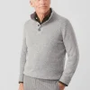Mock Neck Cashmere Henley Sweater