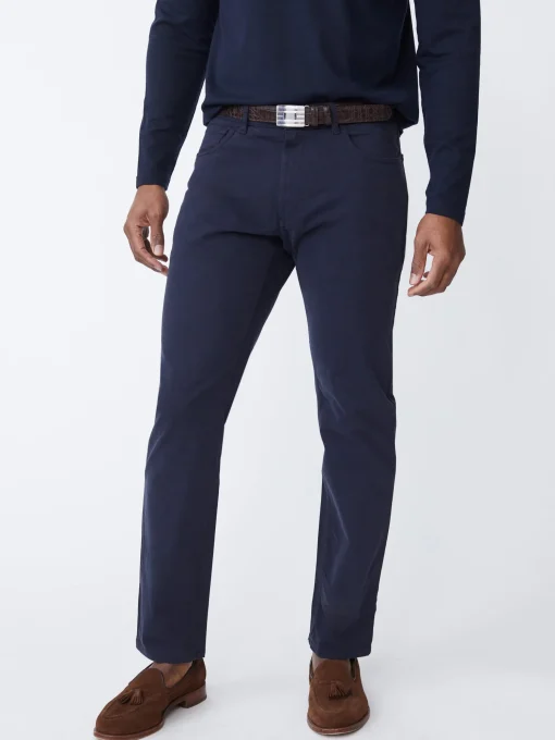 Parker 5-Pocket Straight Pants in Stretch Cotton Sateen