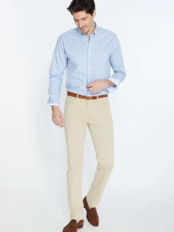 Parker 5-Pocket Straight Pants in Stretch Cotton Sateen