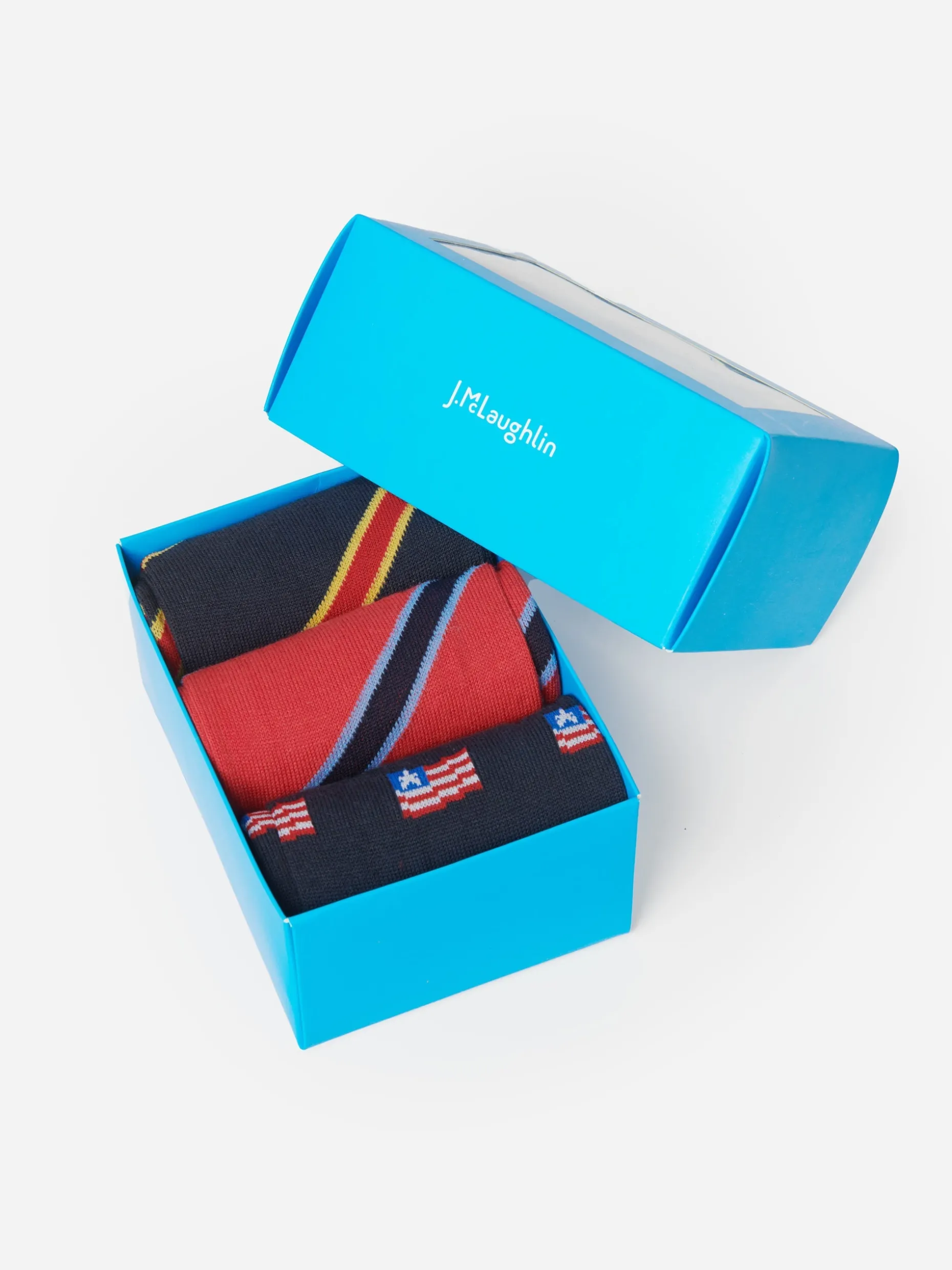 Sock Box Set Of 3 in American Flag