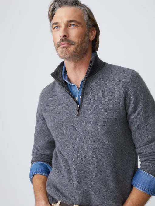 Tate Cashmere Sweater in Birdseye