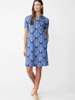 Teresa Linen Blend Dress in Neo Tangier Geo