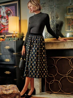 Wylde Skirt in Honeycomb Jacquard